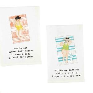 Humorous Curvy Girl Hand Kitchen Towels - Set Of 2
